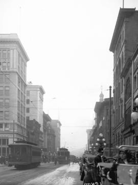 [View of Hastings Street, looking west from near Seymour Street]
