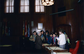 Boy Scouts at International Day to End Racial Discrimination ceremony in council chambers