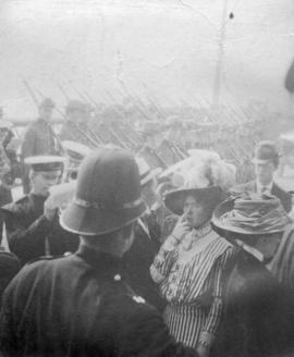 [Crowds at the opening of the Cambie Bridge]