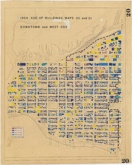 1954 : Age of buildings : Maps 20 and 21 : Downtown and West End