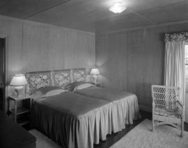 [Interior view of a bedroom at Haulterman House on Bowen Island]