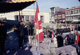 Armistice [at Victory Square], singing hymn at Cenotaph