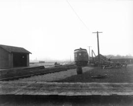 Accident site on P.G.E. [Pacific Great Eastern] foot of Fell Avenue, North Vancouver [P.G.E. Gas ...