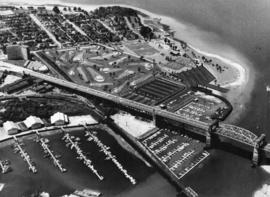 Aerial view of Kitsilano Point, with artist's conception of golf course superimposed on image