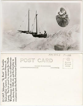 R.C.M.P. schooner "St. Roch" in Franklin Strait, and her captain, Sergeant Henry A. Lar...