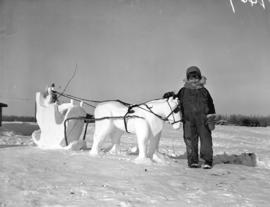 Snow horse and sleigh
