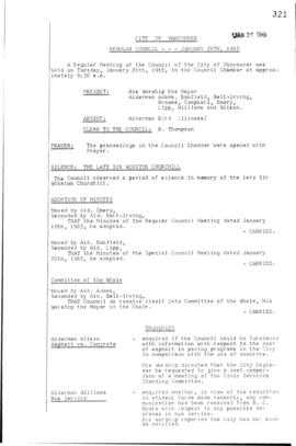 Council meeting minutes, Vol. 88 : Jan. 26 & 29, 1965