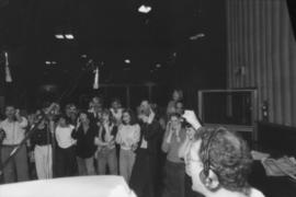 Group in recording studio at Griffiths Gibson Productions