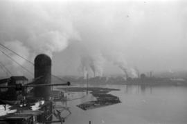 [View of mills on False Creek]