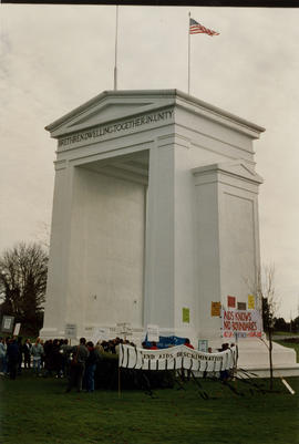 AIDS demo [at] Peace Arch