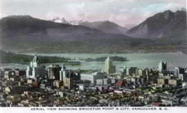 Aerial view showing Brockton Point & City, Vancouver, B.C.