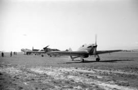 [A Hawker Hurricane taxiing]