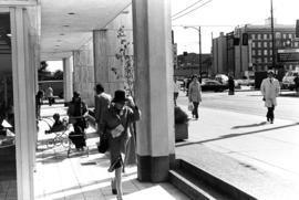 Sidewalk outside Duthie's Books at 919 Robson Street