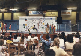 Children perform gymnastics routine