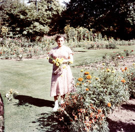 Woman standing in garden