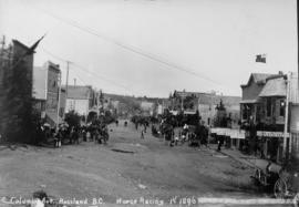 Columbia Ave., Rossland, B.C., horses racing