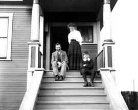 Whitehead family on front steps of home at 763 East Ninth Avenue