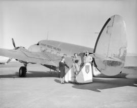 Canadian Pacific Airlines [passengers disembarking]