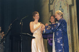 Sarah Rodgers accepting the award for Outstanding Performance by an Actress in a Lead Role