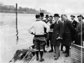 Mayor W.H. Malkin with Paul Paquin and Dick LeSage at English Bay