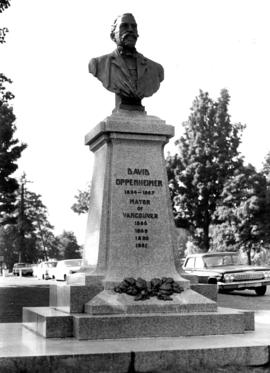 Bust of David Oppenheimer at entrance of Stanley Park