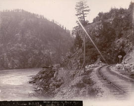 Indians fishing in Fraser River near Yale