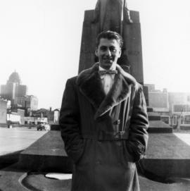 [Joseph Selsey at Adam Beck monument in Toronto]