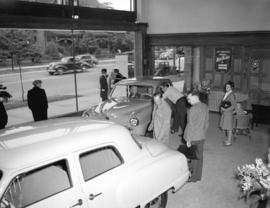 J.M. Brown showroom [displaying] 1947 Studebakers