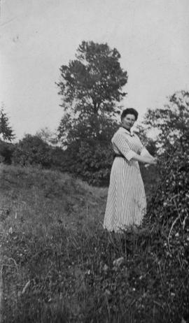 Adaline Hendry in pasture