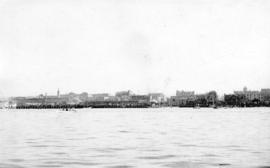 [View of the Union Steamship Company wharf at the foot of Carrall Street from the water]