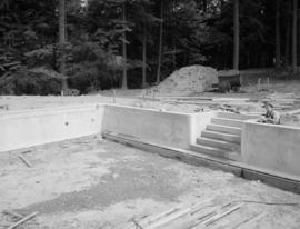 Canadian Forest Products - swimming pool, North Vancouver, showing plywood forms