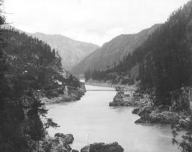 [View of suspension bridge near Spuzzum]