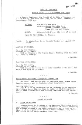 Council Meeting Minutes : Sep. 28, 1965