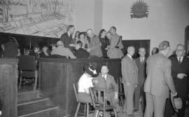 [People gathered for the opening of the Burrard Servicemen's Centre, 636 Burrard Street]