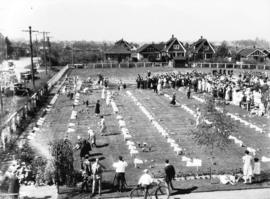 Memorial services at cemetery