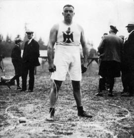 Archie McDiarmid with hammer