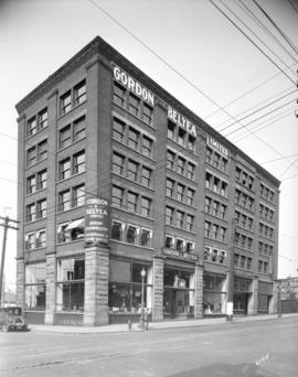 [Gordon and Belyea Ltd. wholesale hardware supplies building at the corner of Powell and Columbia...