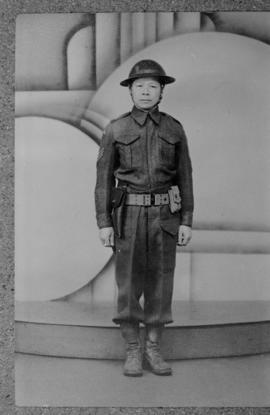 Wing Wong in army uniform