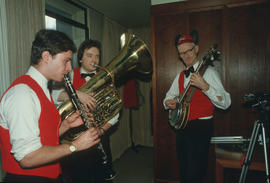 Musicians at City Hall for Mickey Mouse's visit