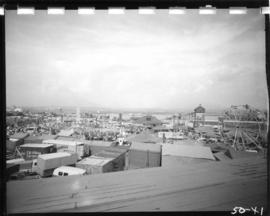 View of rides and tents in P.N.E. Gayway