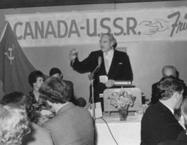 Halford Wilson proposing toast at Canada-U.S.S.R. Friendship Association banquet