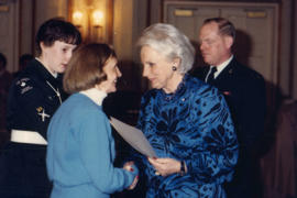 Jeanne Sauvé presents award to recipient