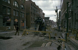 Water Street [Street construction and cement truck]