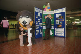 Tillicum interacting with children at Lougheed Mall