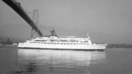 M.S. Wickersham [passing under Lions Gate Bridge]