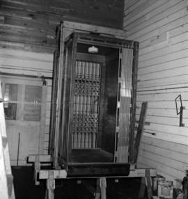 [Elevator car being constructed at Vancouver Engineering Works]