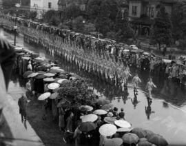 Armed forces marching in Canada Pacific Exhibition's All Out for Victory Parade