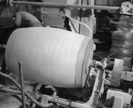 View of machine sanding barrel