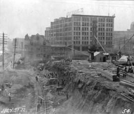 [Construction progress photograph of the third CPR station site excavation]