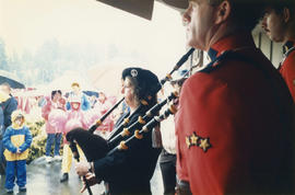 Bagpiper and Mounties at Canada Day Festival